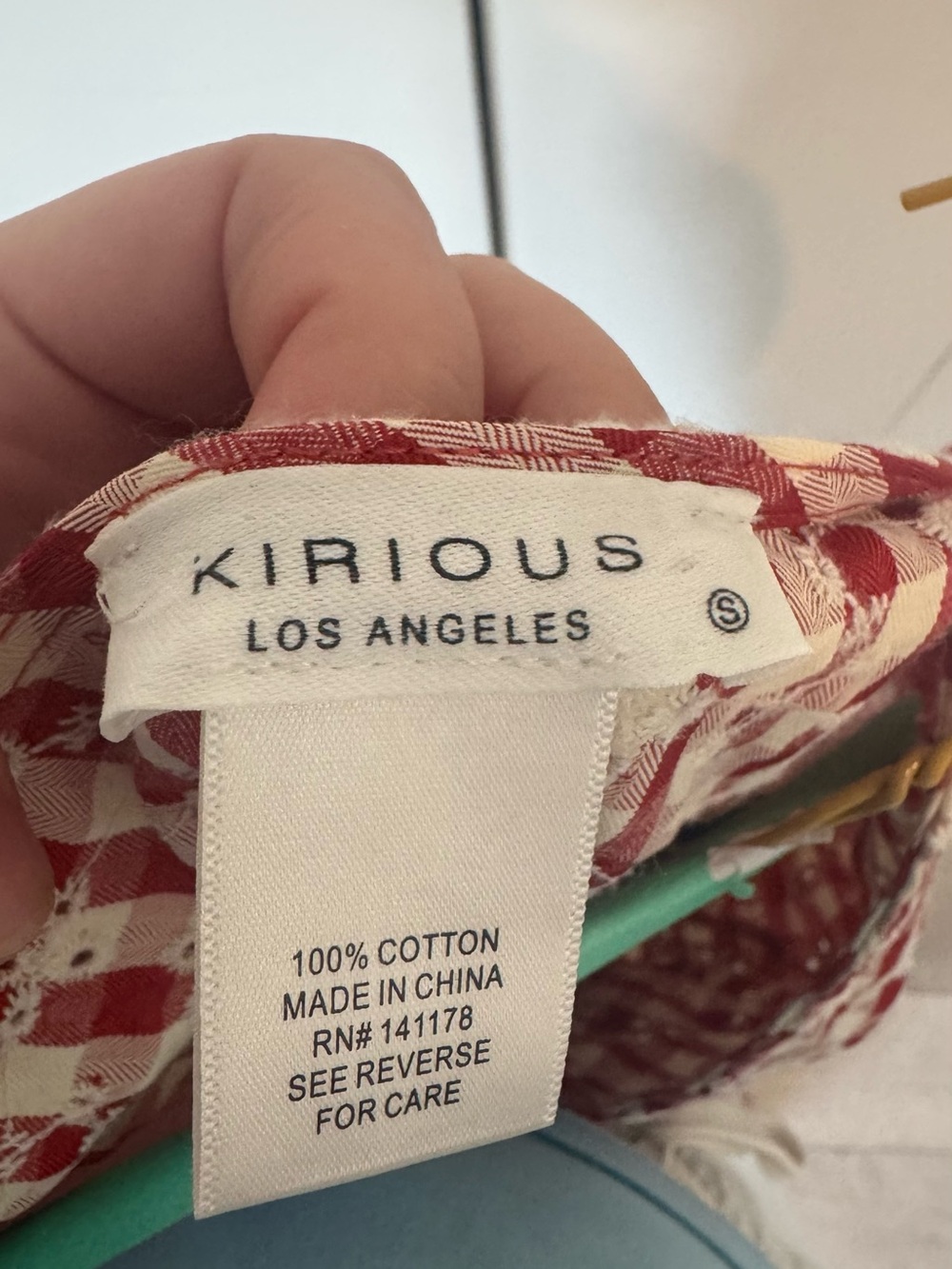 CLOSET CLEAN OUT: Red Gingham Crop Wrap Top with Button Front - Picture 5 of 5
